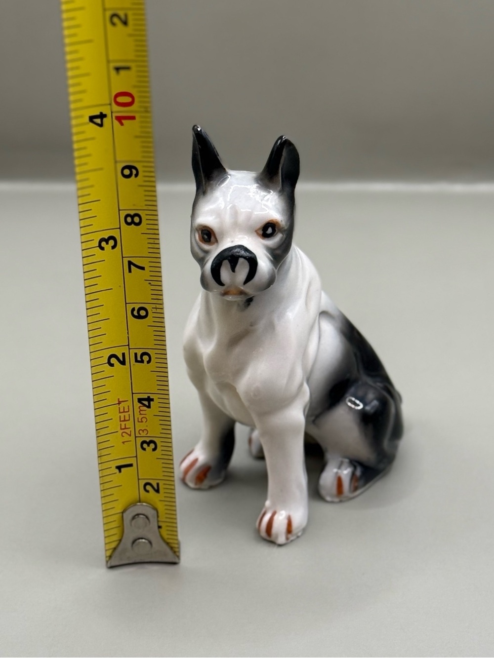 Vintage Boston Terrier Figurine Bone China